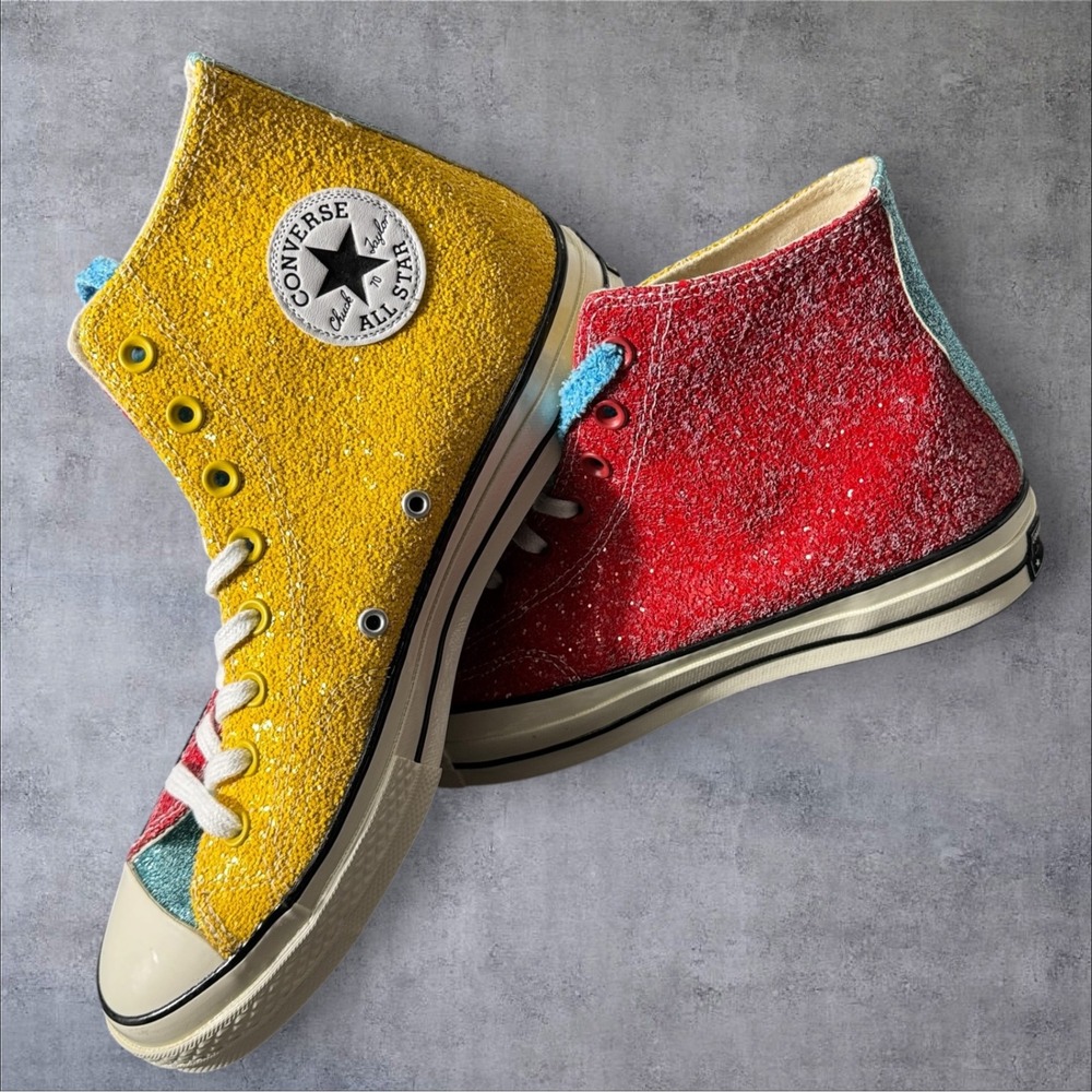 NWOT Converse Chuck 70 JW Anderson Glitter 9.5 Multicolor High Top Sneaker